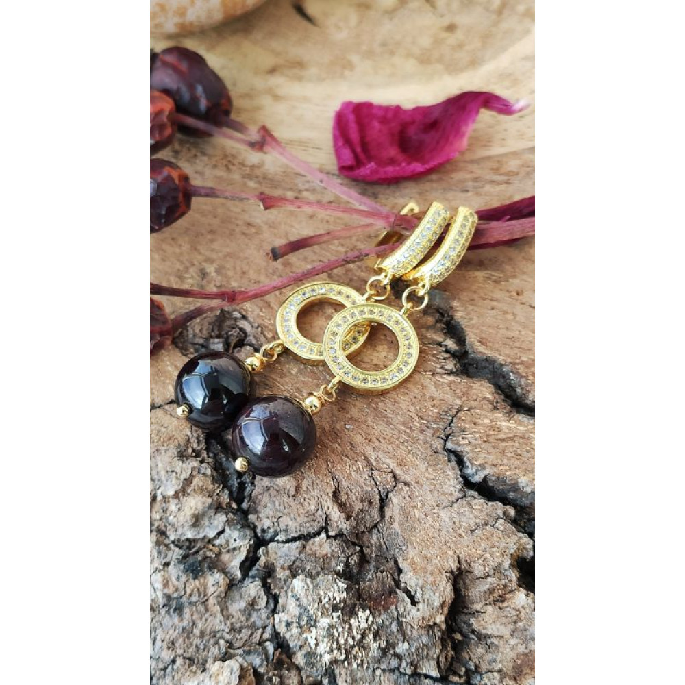 Сережки гранатові "Дарина"