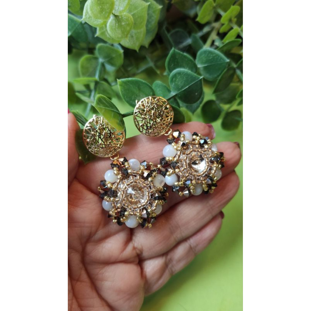 Масивні сережки з кристалів Swarovski ,,Сонячне сяйво ``