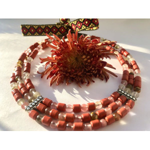 Намисто з керамікою і кварцом