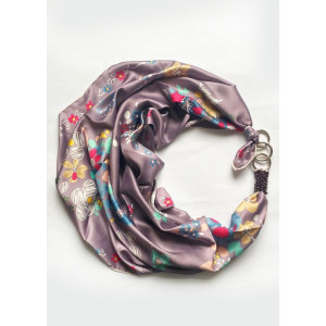 Дизайнерский платок my scarf "Чорнічні ночи" шейный платок, подарок женщине