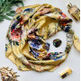 Дизайнерська шовкова хустка My Scarf "Золотий сад" 90 на 90 см, Преміум ВІП колекція