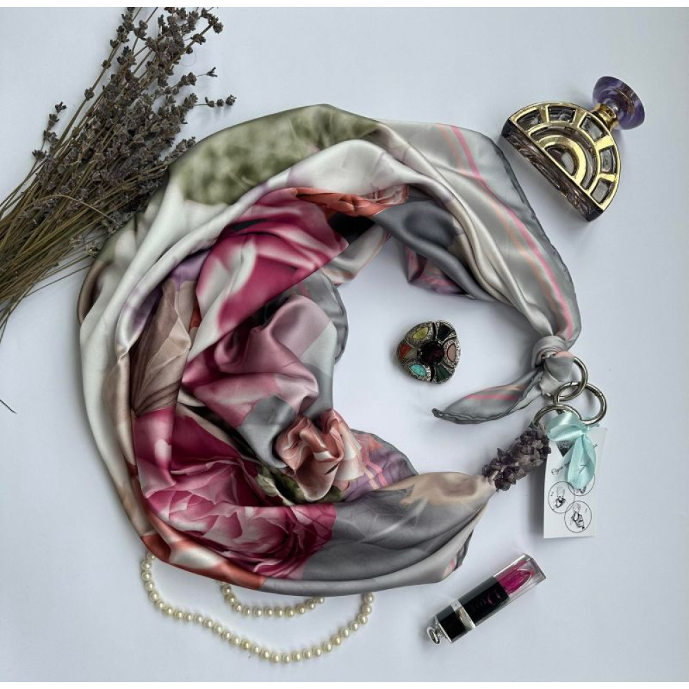 Дизайнерська хустка "Містичний блюз" колекція VIP від бренду My Scarf, подарунок жінці
