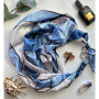 Дизайнерська шовкова хустка My Scarf "Сапфіровий блиск" 90 на 90 см  з каменем содаліт