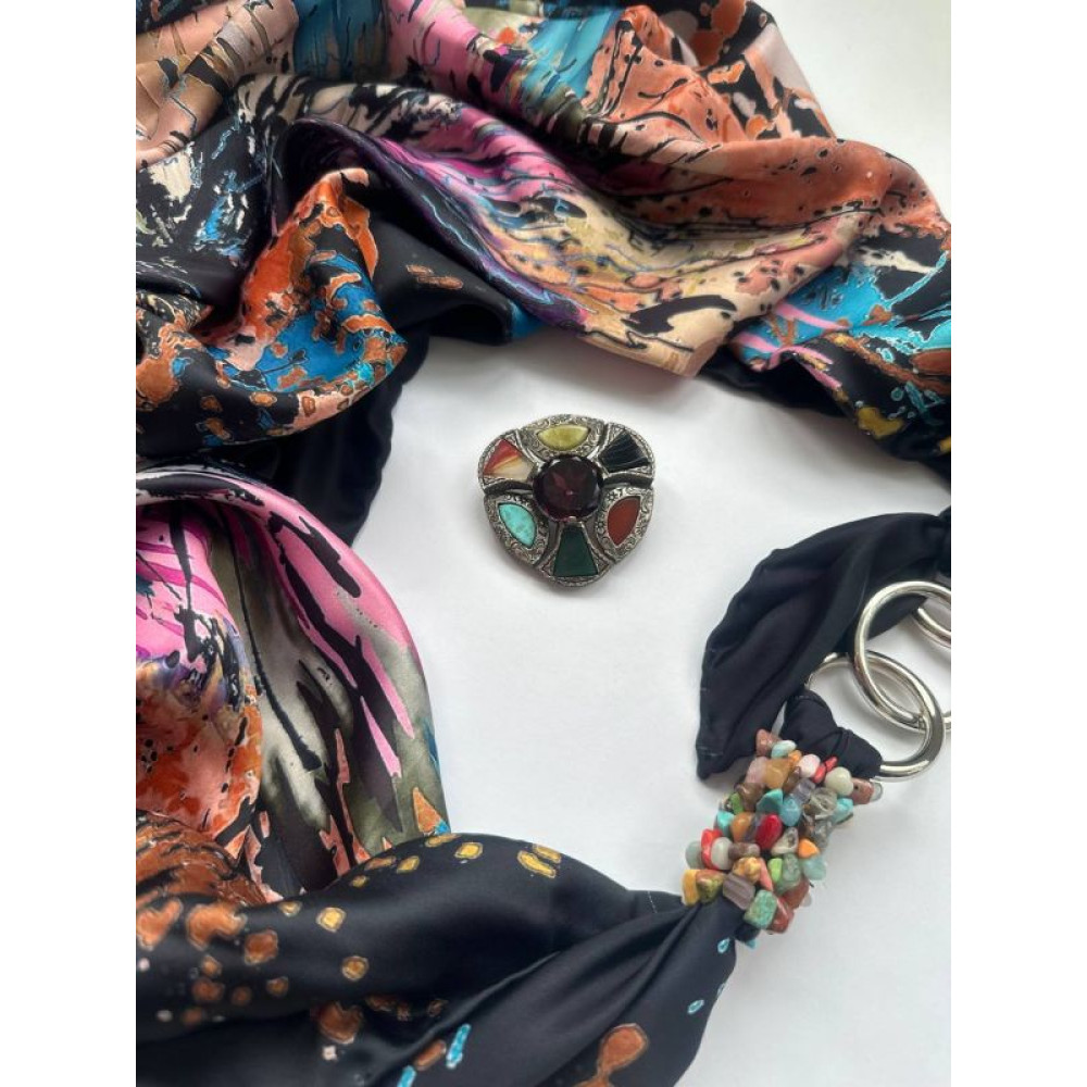 Дизайнерська хустка My Scarf "Різнобарвна галактика" 90 на 90 см