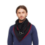 Теплий трикотажний мужской шарф My Scarf, червоно-чорний на кільцях "Эдинбург"