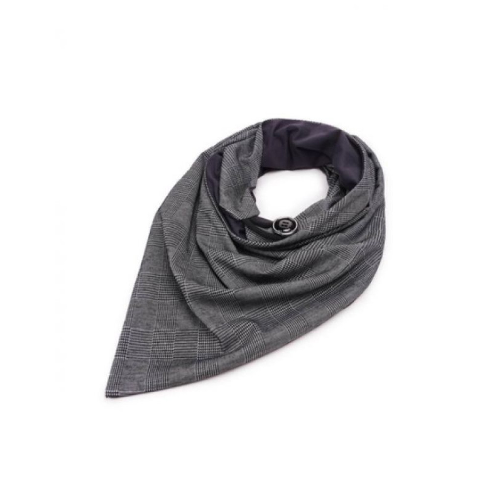 Шарф унісекс My Scarf двосторонній, карта сірий кежуал віскоза, трикотаж у дрібну карту