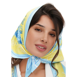 Косинка дизайнерська, бандана "Квіти України жовто-блакитна" від My Scarf