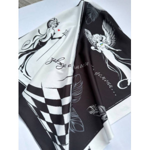 Дизайнерська шовкова косинка "Янголи та демони" від бренду My Scarf