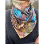 Дизайнерська шовкова хустка My Scarf "Гірська німфа" на 90 см з каменем тигрове око