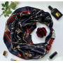 Дизайнерська хустка "Королівський синій" від бренду My Scarf, прикрашена коралом