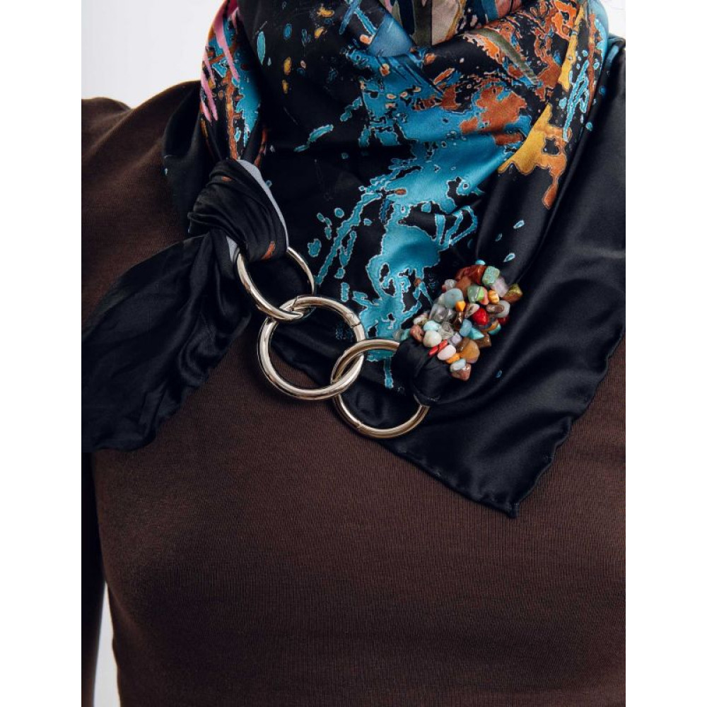 Дизайнерська хустка  шовкова My Scarf "Різнобарвна галактика", 90 на 90 см