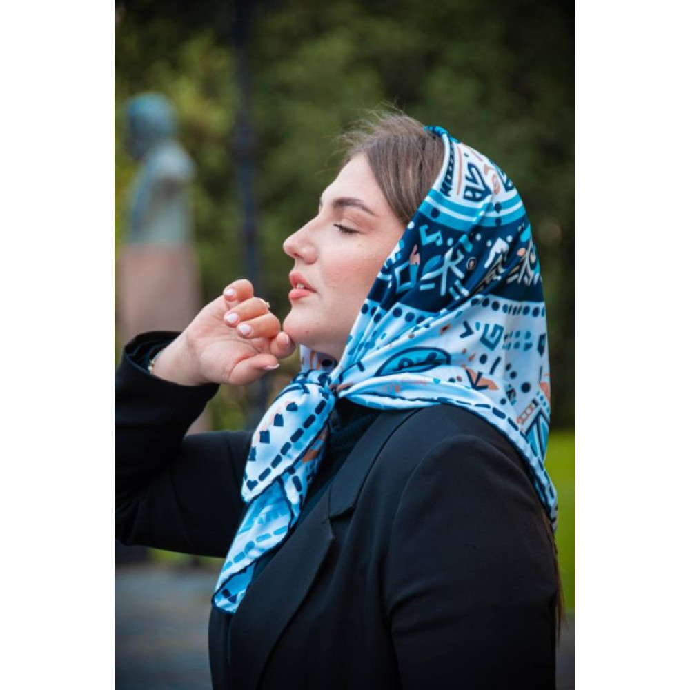 Велика дизайнерська хустка My Scarf "Круговорот життя 90 на 90 см