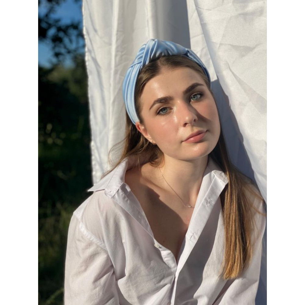 Блакитний атласний обруч від MyScarf