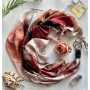 Дизайнерська шовкова хустка My Scarf "Шоколадна пристрасть" 90 на 90 см прикрашений  натуральним агатом