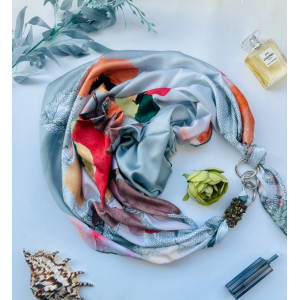 Дизайнерська хустка "Блакитний сад" від бренда My Scarf, преміумкомплекс