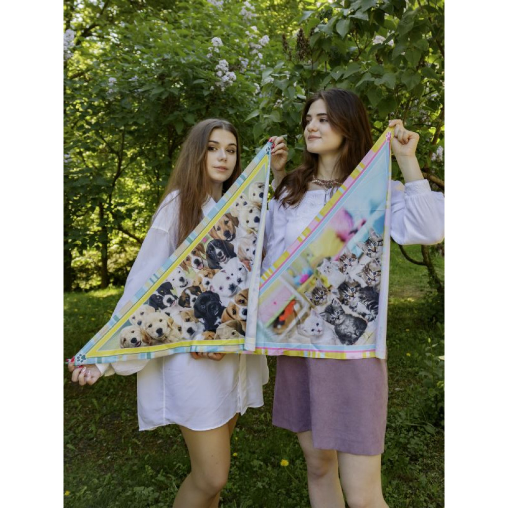 Косинка дизайнерська "Милі котики" від My Scarf принт 3D