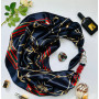 Дизайнерська хустка "Королівський синій" від бренду My Scarf, прикрашена коралом