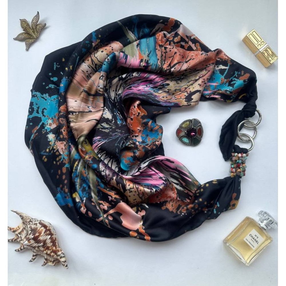 Дизайнерська хустка My Scarf "Різнобарвна галактика" 90 на 90 см