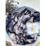Дизайнерська хустка My Scarf "Сапфірове сяйво" 90 на 90 см прикрашена агатом