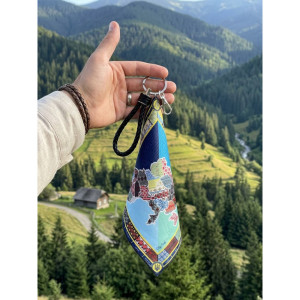 Дизайнерський брелок-хустка "Мапа України" ж My Scarf