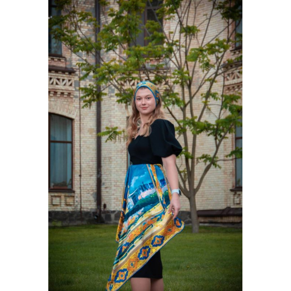 Дизайнерська яскрава хустка "Мій Крим" MyScarf 90 на 90 см
