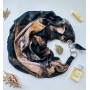 Дизайнерська хустка My Scarf "Тайна ніч" 90 на 90 см прикрашена агатом