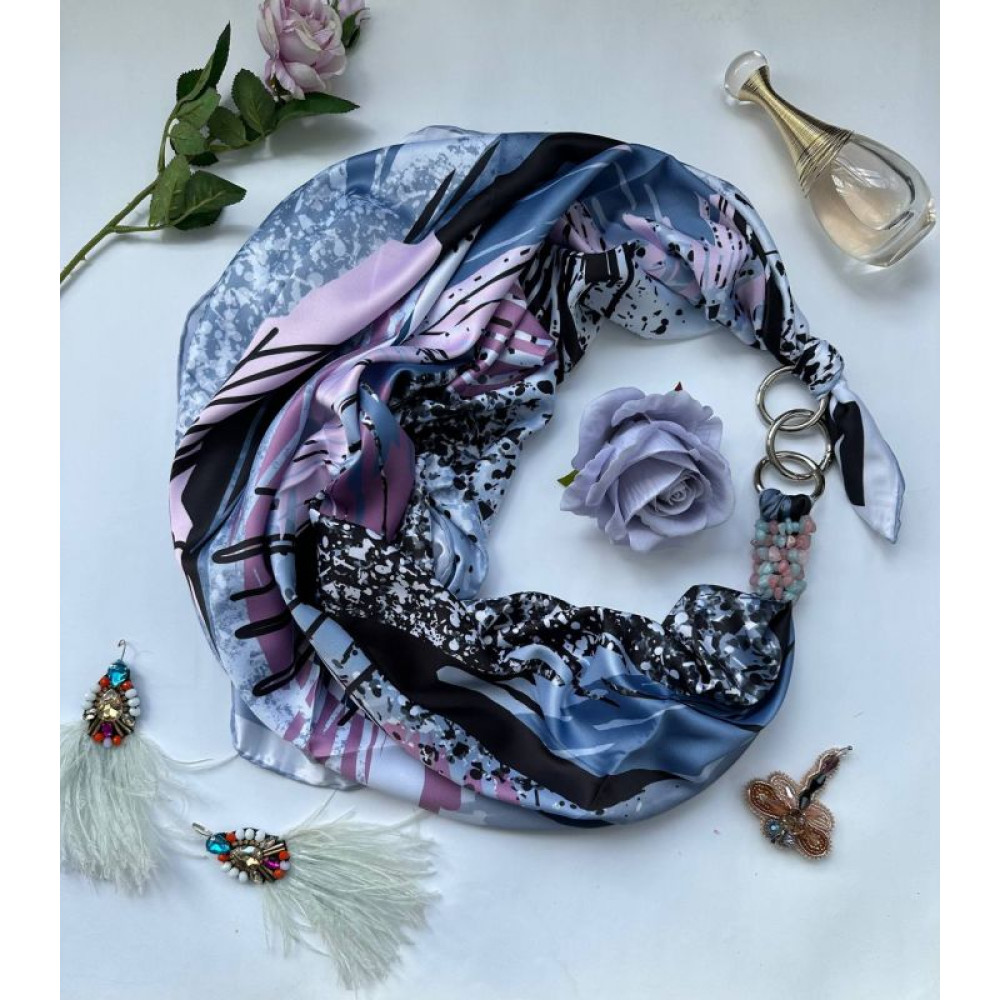 Дизайнерська хустка "Блакитна лагуна" від бренду My Scarf, преміум колекція