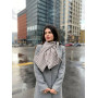 Теплий дизайнерський бежево-коричневий шарф "Нью Йорк" від бренду My Scarf в стильному принті гусяча лапка