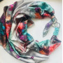 Дизайнерська хустка My Scarf "Райський острів" 90 на 90 см прикрашена корралом