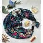 Дизайнерська шовкова хустка My Scarf "Французький шик" 90 на 90 см, оздоблена камінням агат