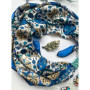 Дизайнерська хустка "Загадкова Касобланка" від бренда My Scarf, прикрашена натуральним каменем бірюза