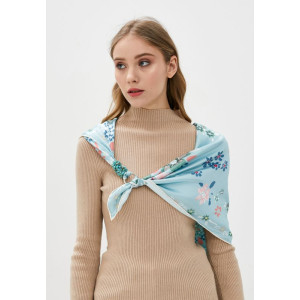 Дизайнерська хустка "Блакитні незабудки" колекція VIP від бренду my scarf, подарунок жінці, прикрашений бірюзою!