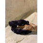 Оксамитовий чорний обруч кіска з золотим ланцюжком My Scarf