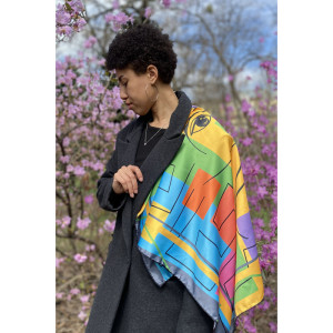 Дизайнерська хустка "Силует" My Scarf, 90 см на 90 см
