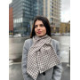 Теплий дизайнерський бежево-коричневий шарф "Нью Йорк" від бренду My Scarf в стильному принті гусяча лапка
