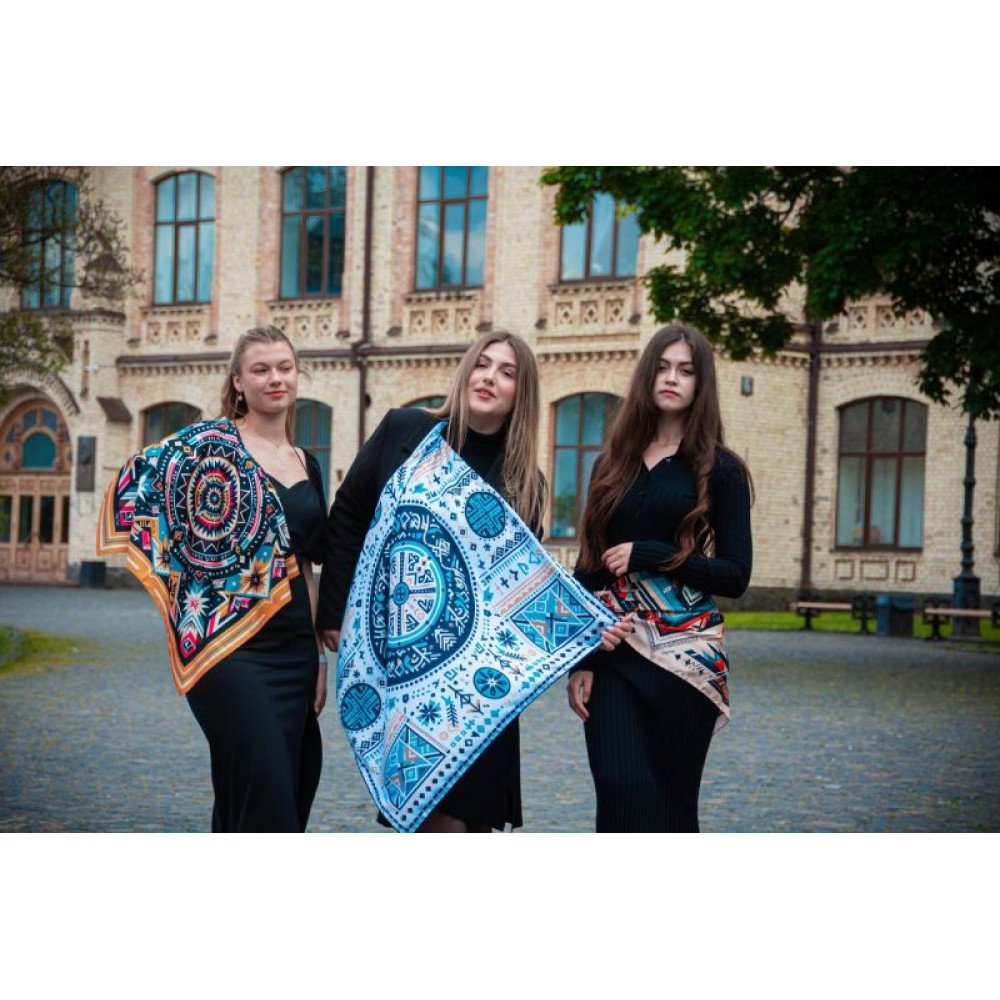 Велика дизайнерська хустка My Scarf "Круговорот життя 90 на 90 см