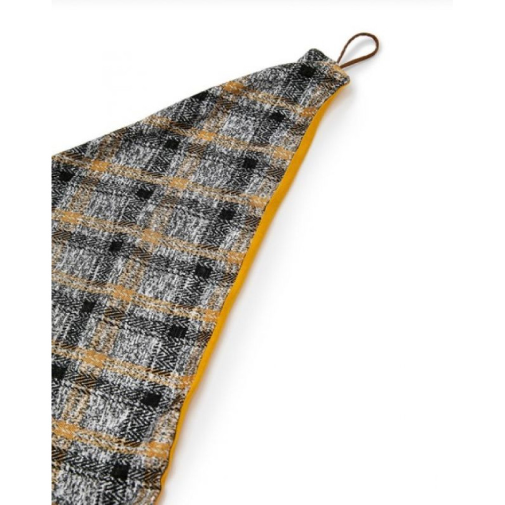 Теплий трикотажний 2-сторонній чоловічий шарф My Scarf, "Единбург" жовто-сірий карта