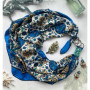 Дизайнерська хустка "Загадкова Касобланка" від бренда My Scarf, прикрашена натуральним каменем бірюза