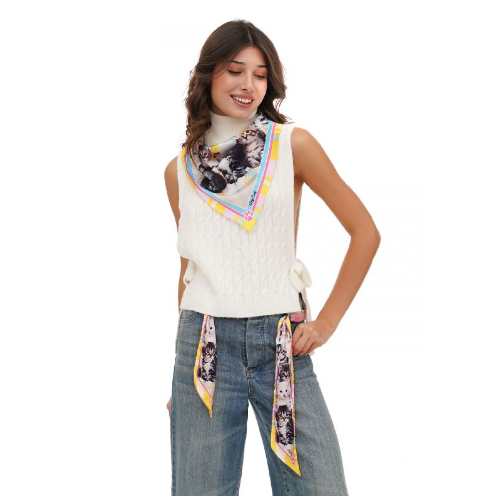 Комплект твилли+ косынка авторский двусторонний Милые котята от Myscarf 3D
