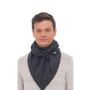 Теплий сірий шарф My Scarf, сірий "Единбург" на ґудзику