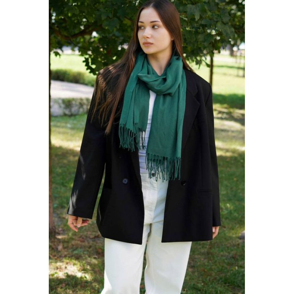 Жіночий зелений шарф, великий котоновий шарф "Мілан" від My scarf 180 на 60 см