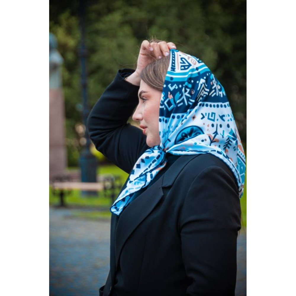 Велика дизайнерська хустка My Scarf "Круговорот життя 90 на 90 см