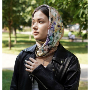 Преміумкомплект, дизайнерська хустка My Scarf "Рожева перлина" 100% шовк