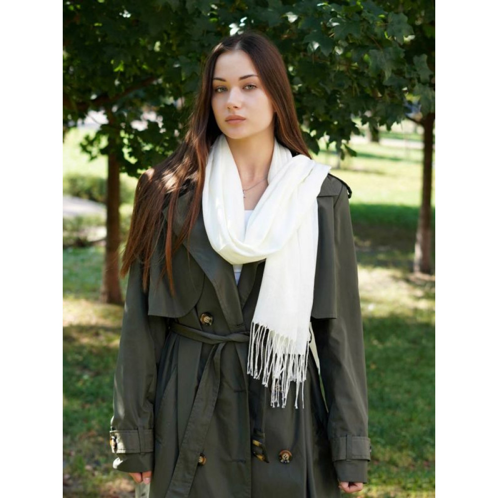 Жіночий молочний шарф великий котоновий шарф "Мілан" від My scarf 180 на 60 см