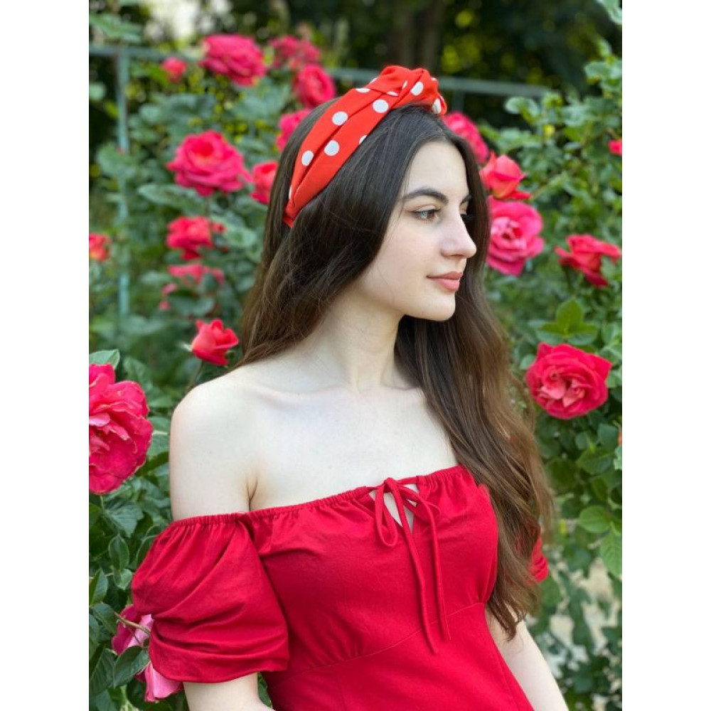 Червоний обруч у білий горох від MyScarf