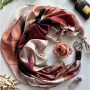 Дизайнерська шовкова хустка My Scarf "Шоколадна пристрасть" 90 на 90 см прикрашений  натуральним агатом