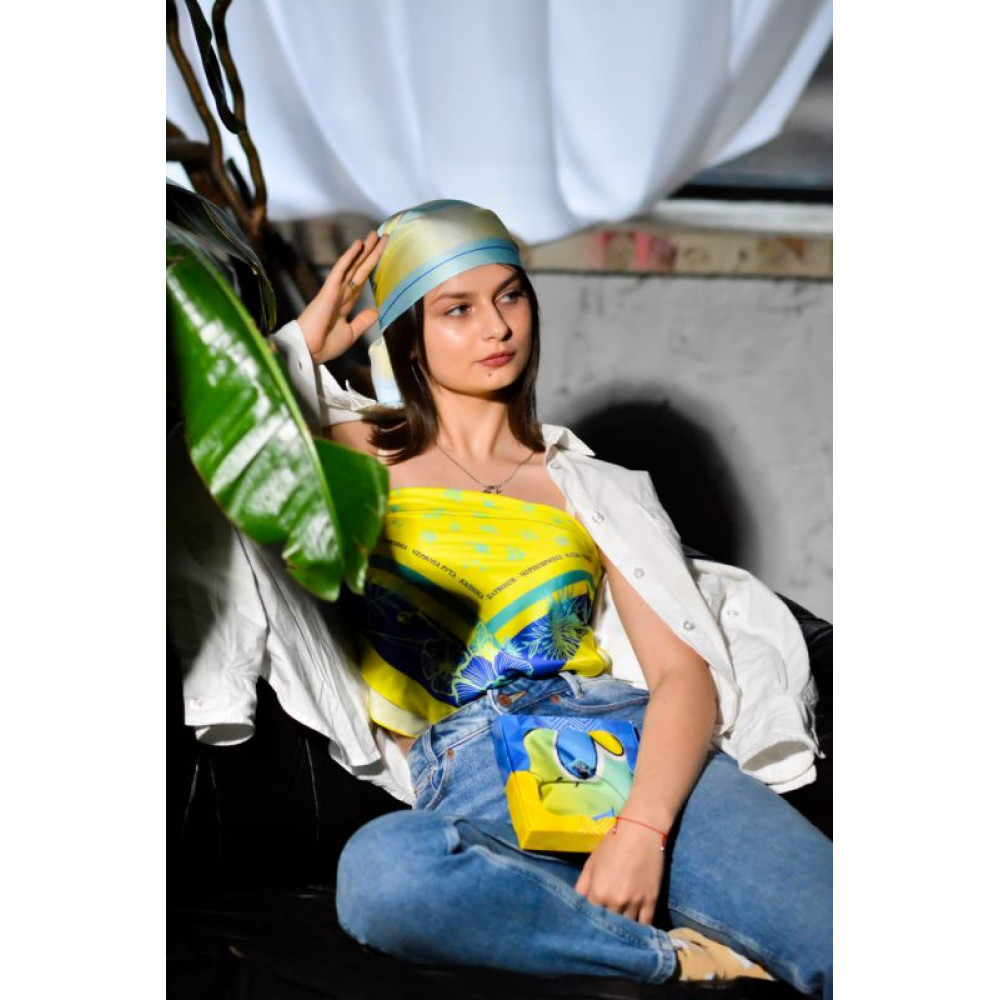 Авторська хустка "Квіти Украіни" яскравий від My Scarf