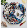 Дизайнерська шовкова хустка My Scarf "Бірюзовий риф" 90 на 90 см прикрашений  натуральною бірюзою