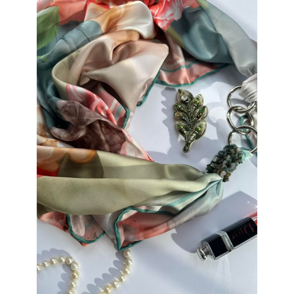 Дизайнерська хустка "Натхнення навесні" колекція VIP від бренду My Scarf, подарунок жінці