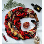 Дизайнерська хустка "Червона троянда кохання" від бренду My Scarf, натуральне каміння яшма